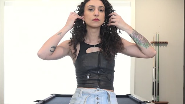 Izzy Takes It Off On The Pool Table